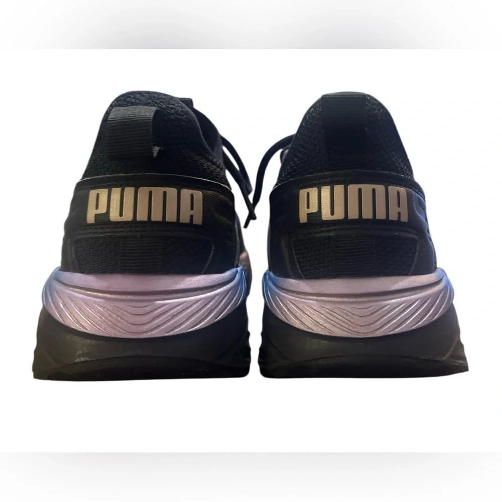 PUMA Kids Black Sneakers with Colorful Gradient